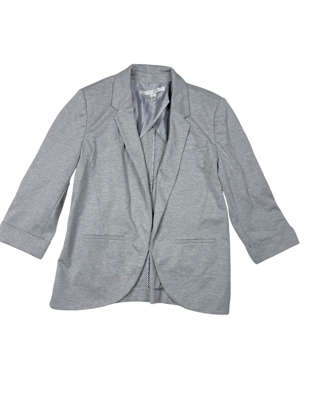 LC Lauren Conrad Heather Gray Three-Quarter Sleeve Open Blazer